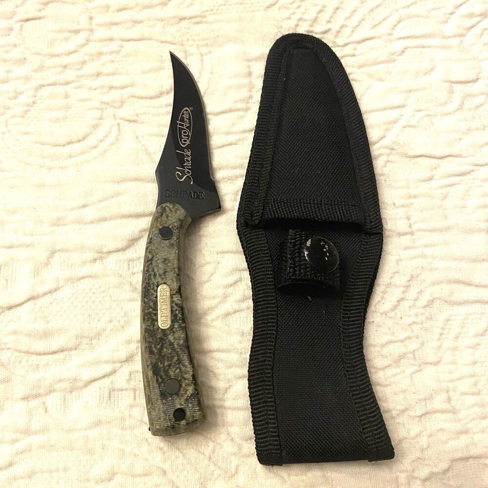 SCHRADE Pro Hunter 1520 TBC Fixed Knife 3.5" Black SS Blade CAMO Handle